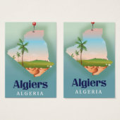 Affiche de voyage carte algérienne Alger (Devant & derrière)