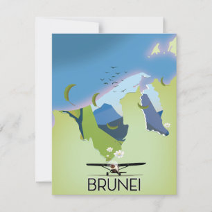 Affiche de voyage carte de Brunei