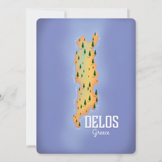 Affiche de voyage carte de Délos Grèce (Devant)