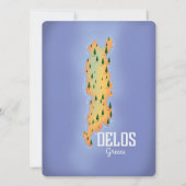 Affiche de voyage carte de Délos Grèce (Dos)