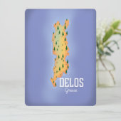 Affiche de voyage carte de Délos Grèce (Debout devant)