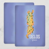 Affiche de voyage carte de Délos Grèce (Devant / Derrière)