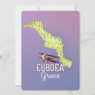 Affiche de voyage carte de Grèce Eubée