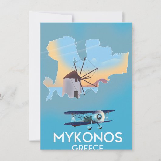 Affiche de voyage carte de Mykonos Grèce (Dos)