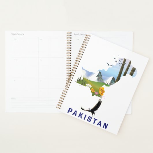 Affiche de voyage carte du Pakistan (Devant avec enveloppe)