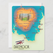 Affiche de voyage carte du parc national de Dartmo (Dos)