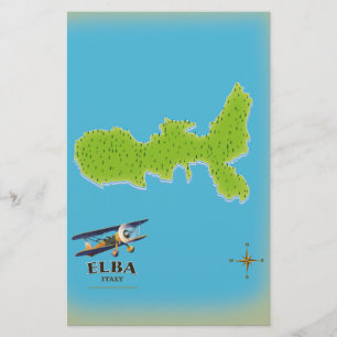 Affiche de voyage carte Elba Italie