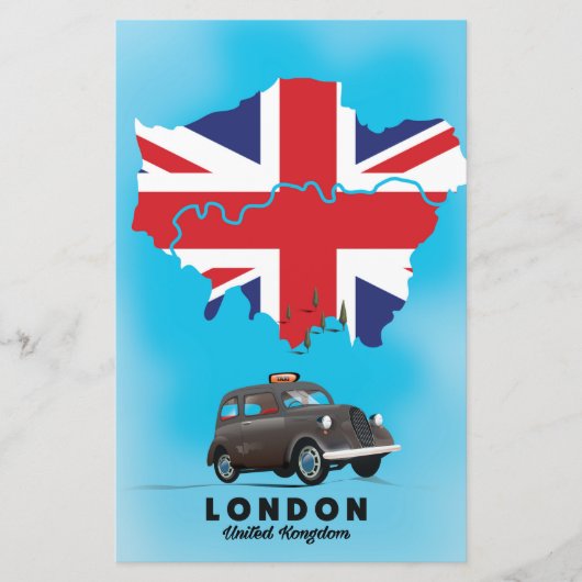 Affiche de voyage carte illustrée de Londres (Devant)