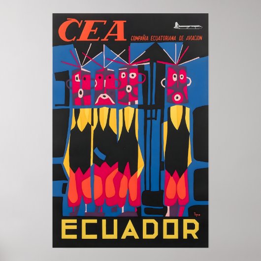 Affiche de voyage CEA d'art sud-américain Impressi (Devant)