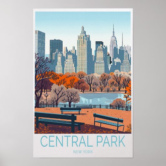 Affiche de voyage Central Park New York (Devant)