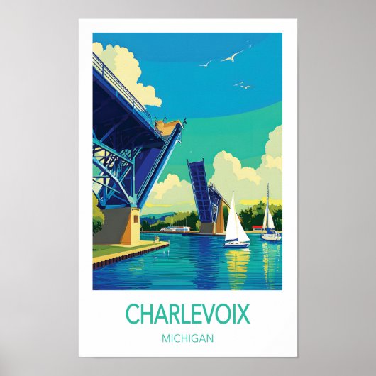 Affiche de voyage Charlevoix, Michigan (Devant)