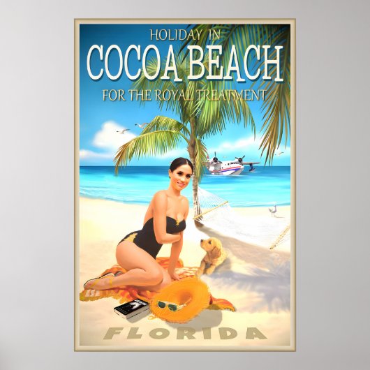 Affiche de voyage Cocoa Beach Floride Princess Roy (Devant)
