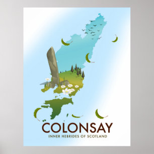 Affiche de voyage Colonsay Inner Hébrides d'Écosse