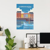 Affiche de voyage Copenhague Danemark (Bureau à domicile)