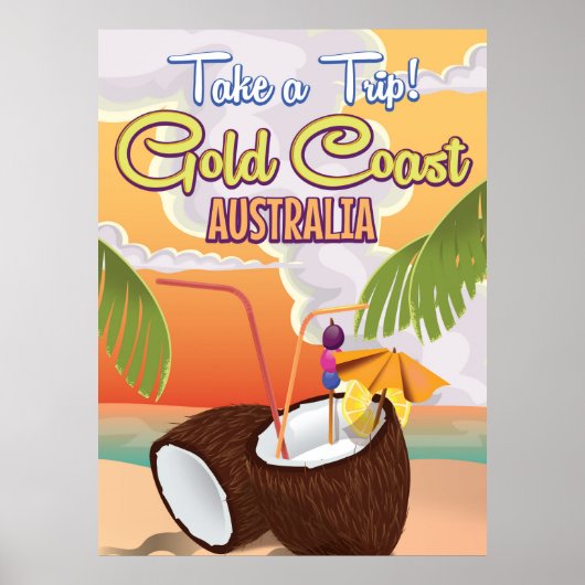 Affiche de voyage Côte d'Or, Australie (Devant)