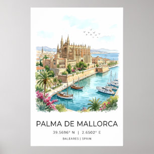 Affiche de voyage côtière Art mural de Palma De Ma