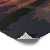 Affiche de voyage : coucher de soleil sur la jetée (Coin)