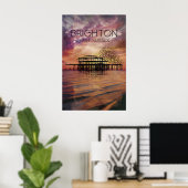 Affiche de voyage : coucher de soleil sur la jetée (Bureau à domicile)