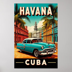 Affiche de voyage Cuba vintage
