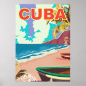 Affiche de voyage Cuba vintage (Devant)