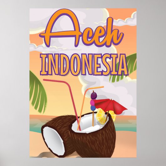 Affiche de voyage d'Aceh Indonésie (Devant)