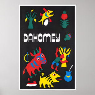 Affiche de voyage Dahomey Art imprimé Afrique Art