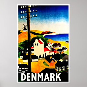 Affiche de voyage Danemark Art danois Impression d