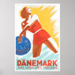 Affiche de voyage Danemark Art danois Pays des lac