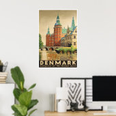 Affiche de voyage Danemark Rétro Impression d'art (Bureau à domicile)