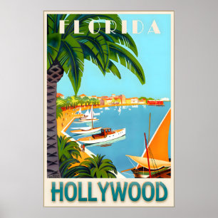 Affiche de voyage dans le comté de Broward à Holly