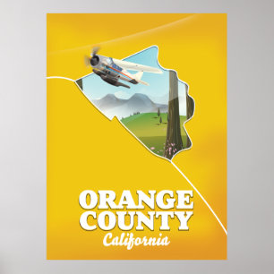 Affiche de voyage dans le comté d'Orange en Califo