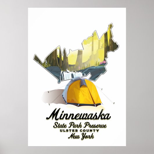 Affiche de voyage dans le parc d'État de Minnewask (Devant)