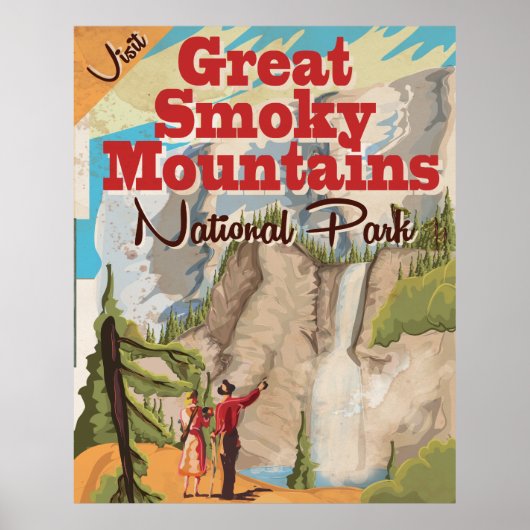 Affiche de voyage dans les Great Smoky Mountains. (Devant)