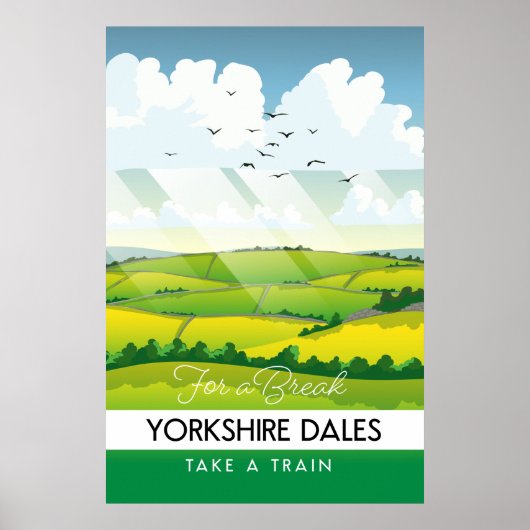 Affiche de voyage dans les Yorkshire Dales. (Devant)