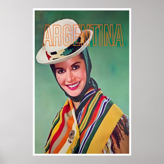 Affiche de voyage d'art argentin Impression argent (Devant)