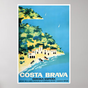 Affiche de voyage d'art Costa Brava Espagne Impres