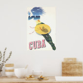 Affiche de voyage d'art cubain Cuba Print (Cuisine)