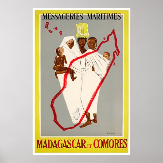 Affiche de voyage d'art de Madagascar Afrique Impr (Devant)