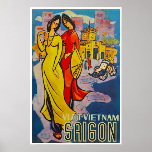 Affiche de voyage d'art de Saigon Vietnam Impressi