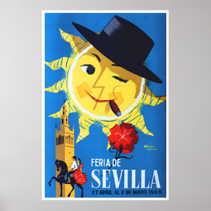 Affiche de voyage d'art de Séville Espagne Impress