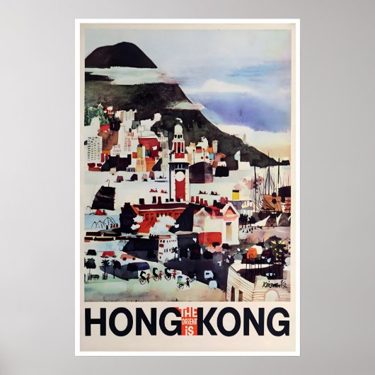 Affiche de voyage d'art d'impression de Hong Kong  (Devant)