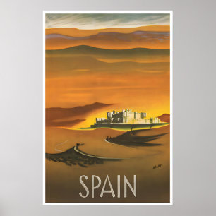 Affiche de voyage d'art espagnol Tom Delpy Espagne