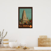 Affiche de voyage d'art indien impression temple I (Cuisine)