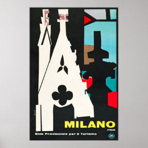 Affiche de voyage d'art italien de Milan Impressio