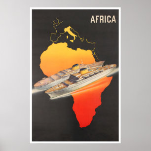 Affiche de voyage d'art mural d'Afrique Croisière