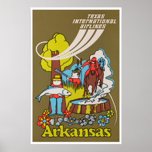 Affiche de voyage d'art mural de l'Arkansas impres