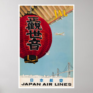 Affiche de voyage d'art mural japonais vintage