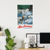 Affiche de voyage d'art néo-zélandais Impression d (Bureau à domicile)