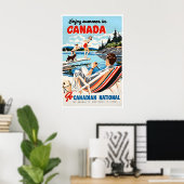 Affiche de voyage d'art vintage d'été Canada Canad (Bureau à domicile)