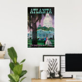 Affiche de voyage d'Atlanta Art de Géorgie orienta (Bureau à domicile)